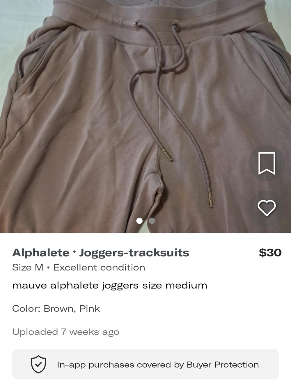 Alphalete Mauve-Pink Track Joggers